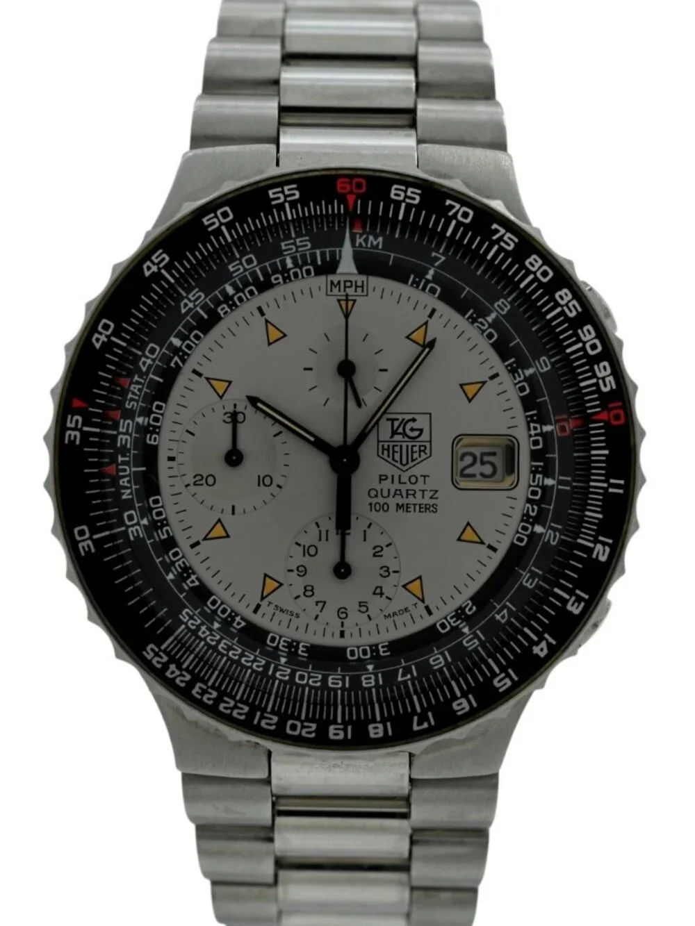 Tag Heuer 43mm Men's Early Pilot Stainless Steel Aviation Watch! Ref: 230.006-Z!